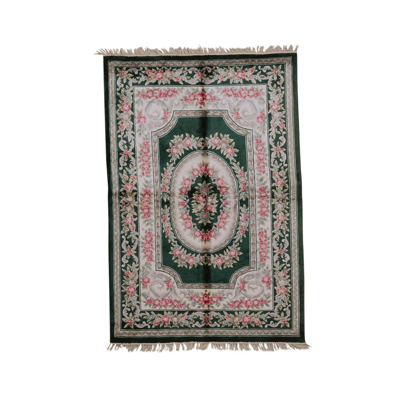 Hand-Knotted High-Quality Gray and Pink Area Rug