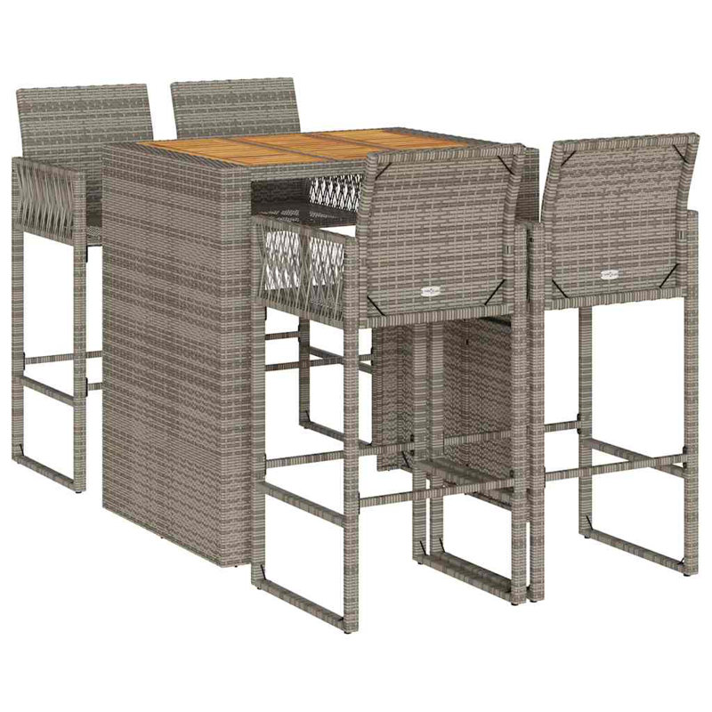Brayden Studio Bar Set with Wicker/Rattan Frame