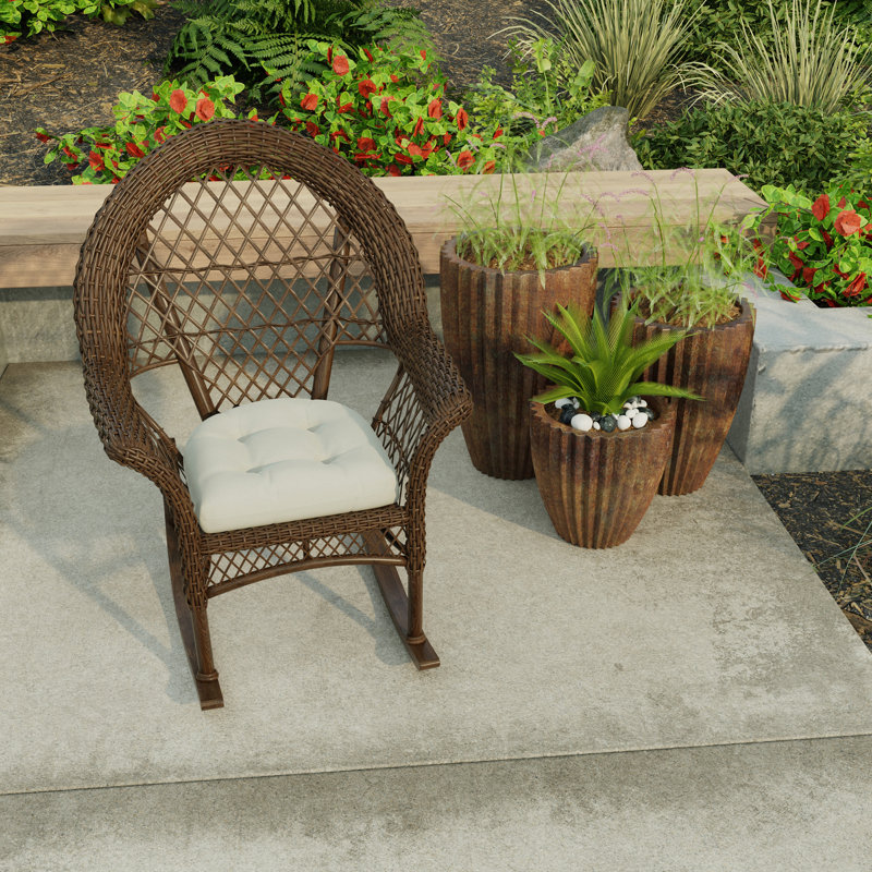 Contoured Outdoor Wicker Seat Cushion, McHusk Stone