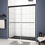 Porte de douche Bypass, 44-48 po x 70 po, verre trempé 1/4 po, finition noire matte, avec coulissement fluide et excellente performance de conception des fuites 44-48 po x 70 po