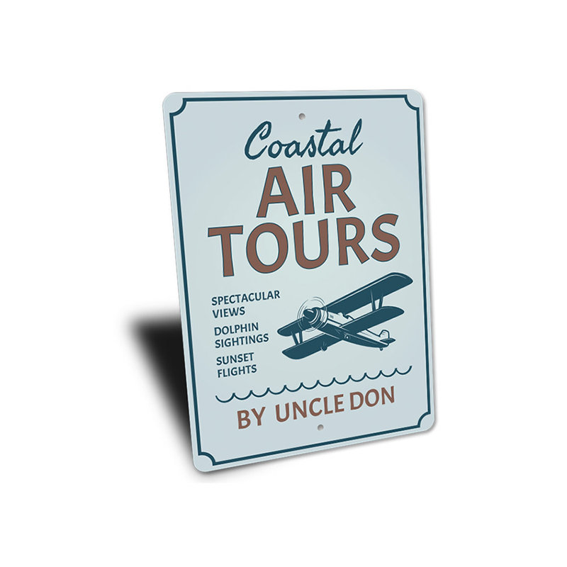 Panneau en aluminium Coastal Air Tours, H 14 po x l 10 po x P 0,04 po