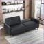 Canapé-lit convertible moderne en similicuir noir - Mobilier de salon 79 po avec structure en contreplaqué durable | Noir | Similicuir | Contreplaqué
