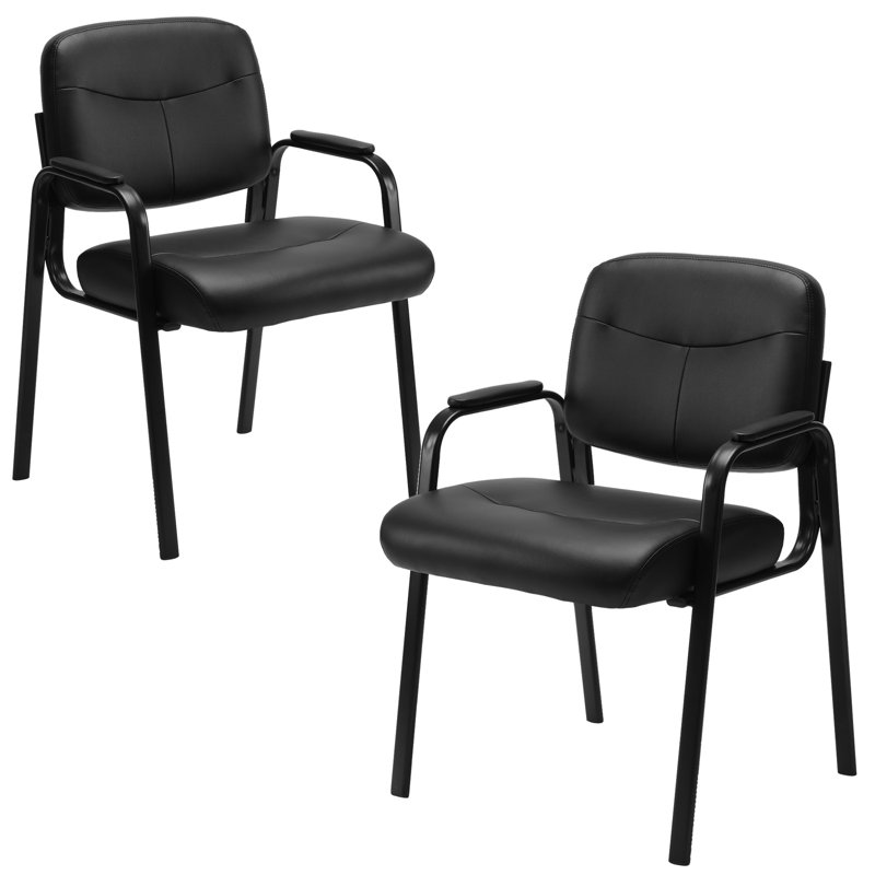 Chaise de salle de conférence empilable en cuir 22,24 po avec structure en métal