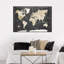 «Dark Grid World Map», reproduction sur toile tendue-1723076999