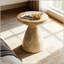 Table de bout d'extérieur en ciment pour patio et jardin, décor de faux terrazzo, petite table d'appoint ronde moderne, utilisation intérieure et extérieure