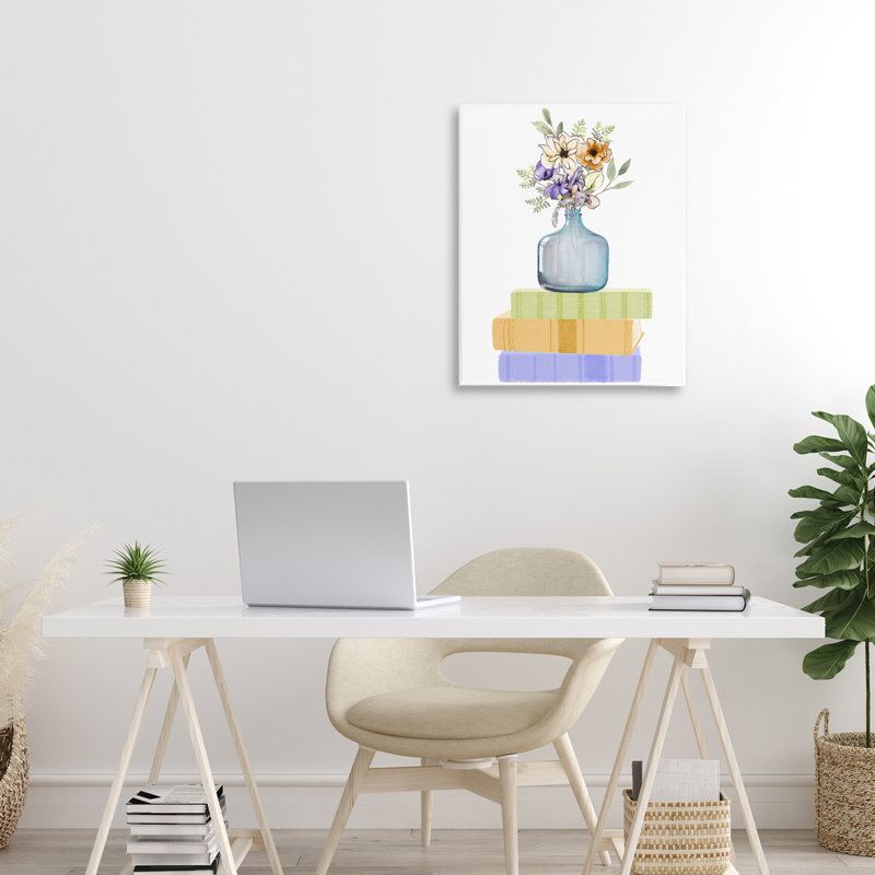 Vase de fleurs sur toile, conception de Marcus Prime, H 20 po x l 16 po