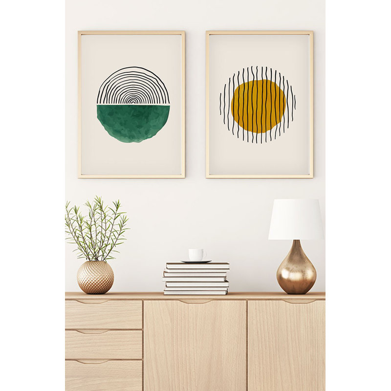 Élégantes peintures décoratives en panneau de fibres à densité moyenne (2 pièces), 11,8 po x 15,7 po | 100% panneau de fibres à densité moyenne de 3 mm d'épaisseur, structure en bois massif (0,98 pouce d'épaisseur) | Parfait pour le décor du salon et de la chambre à coucher, design élégant et moderne