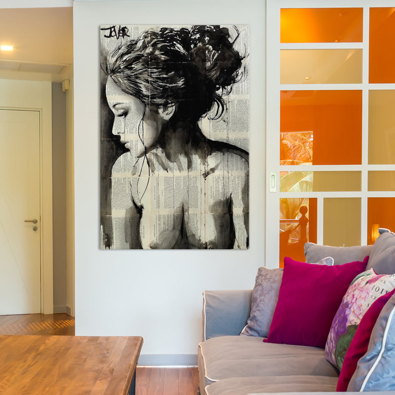 «Dreamer» art graphique sur toile tendue, H 12 po x l 8 po x P 0,75 po