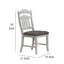 Ensemble de 2 chaises de salle à manger Zeke, dossier échelle, bois blanc classique, tissu gris