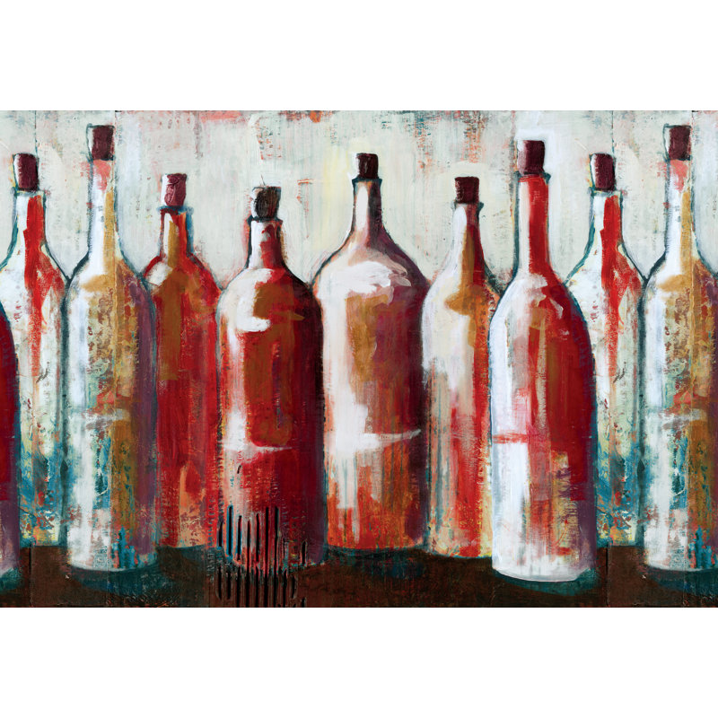 Wine a Line - Painting Print, Black Floater Framed, 30 cm H x 46 cm W