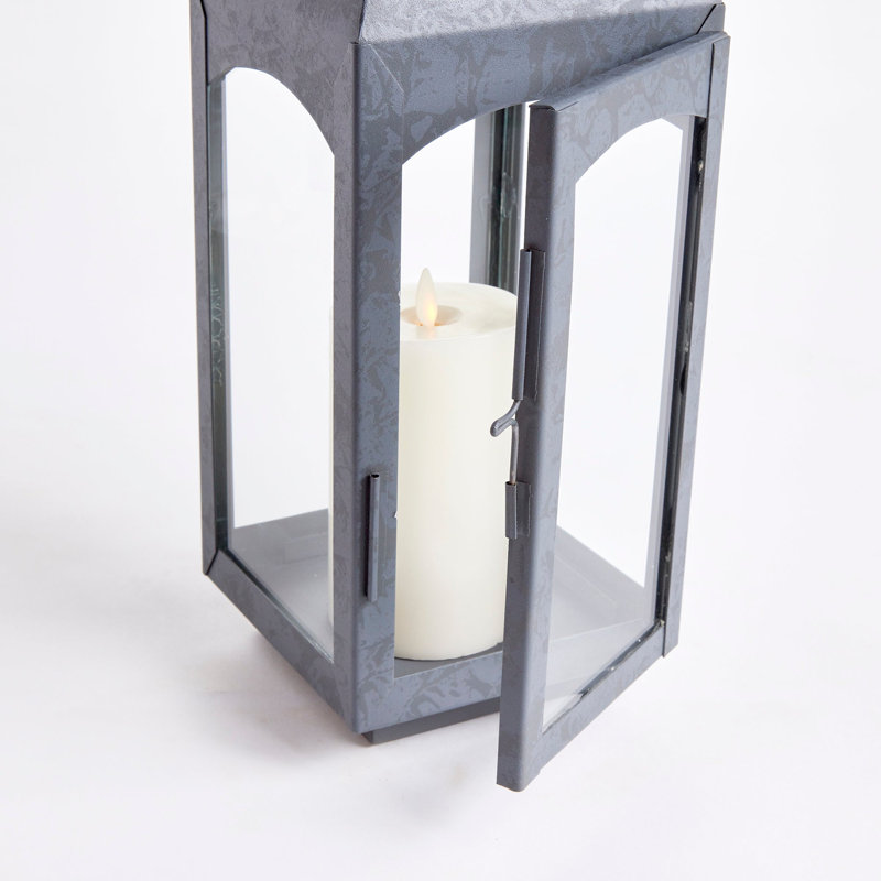 Furlane Lantern, Gray, 20.5" H x 7.75" W x 7.75" D