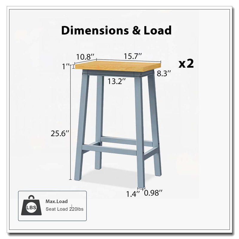 Tabourets de bar en bois massif, Gris