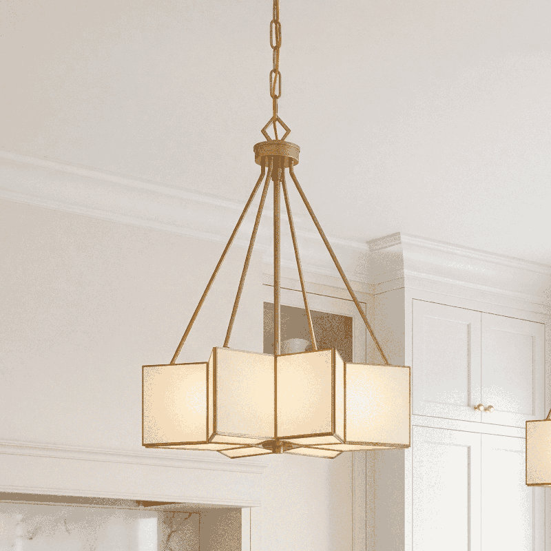 Hubbs 3 lumières Reiling en laiton chaud, Laiton