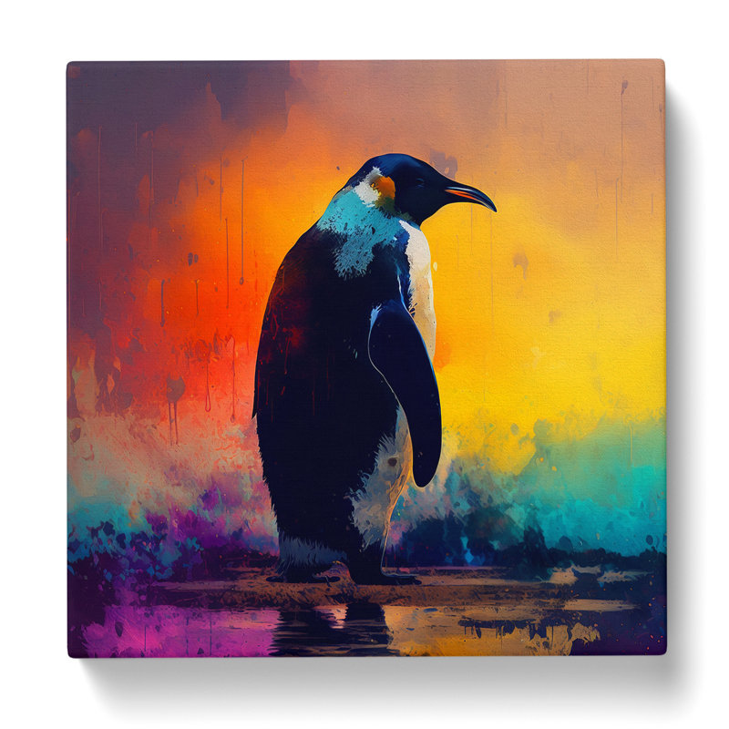 Penguin Impressionism - No Frame Print, 35cm H x 35cm W x 3cm D