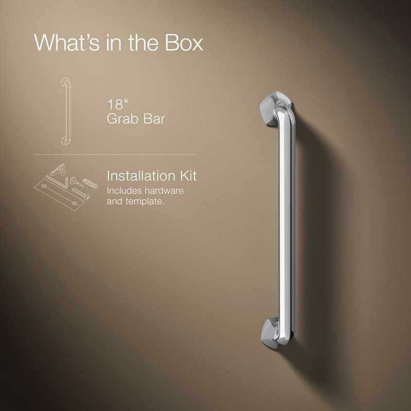 Occasion Grab Bar, Polished Chrome, 18"