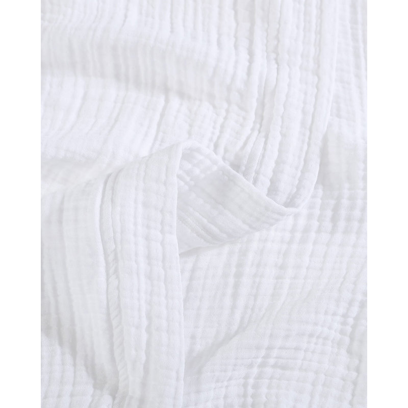 Kimono en mousseline de coton, Blanc, L