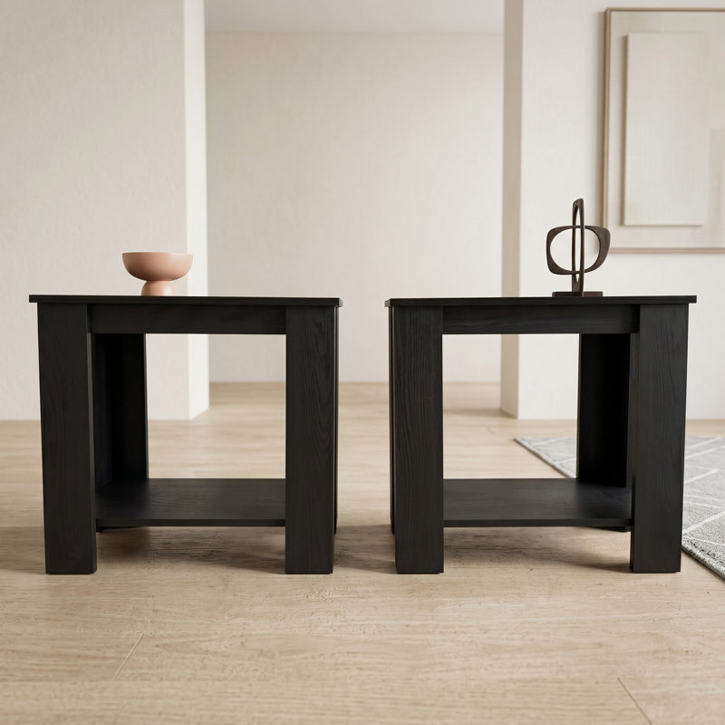 Ensemble de 2 tables de bout Telluride, Noir