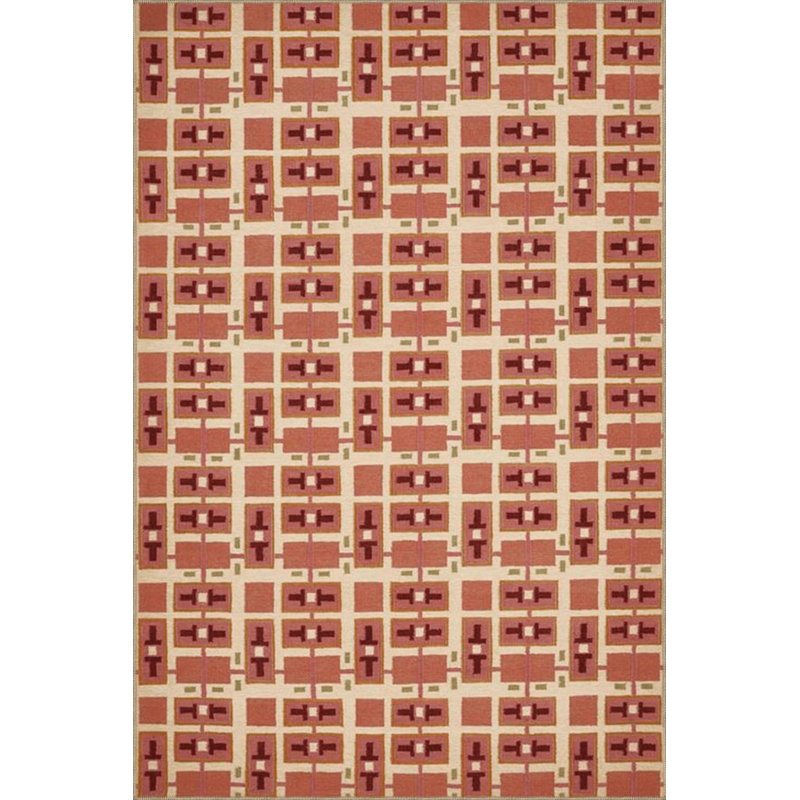 Tapis orange lavable à motifs géométriques multicolores orange, Sous-tapis rond 3 pi 3 po inclus