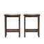 Extérieur, tabouret de comptoir 2 pièces, bois, brun, sièges subtilement courbés, tabourets sans dossier en bois brun de stabilité pour une utilisation intérieure / extérieure, de 2, météo et élégance