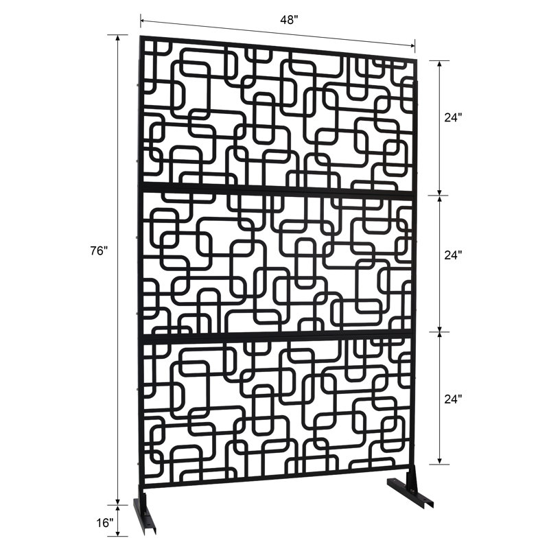 Paravent décoratif autoportant en métal pour patio, jardin ou terrasse.
