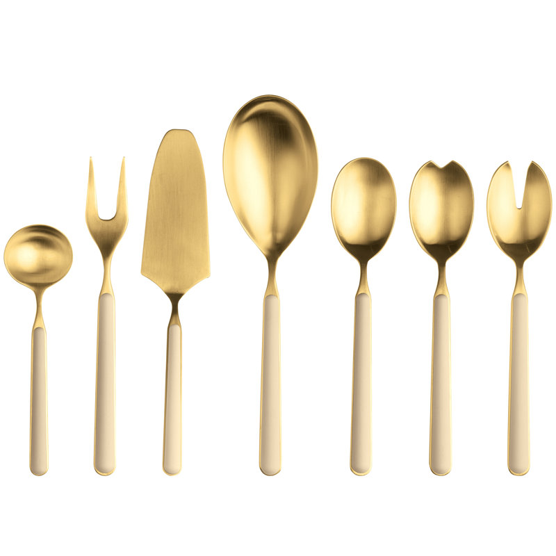 Cuillère de service en acier inoxydable Fantasia Ice Oro, Sésame