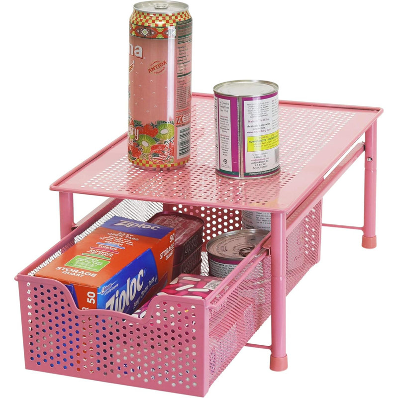 Rangement de panier de rangement empilable Houseware, Rose