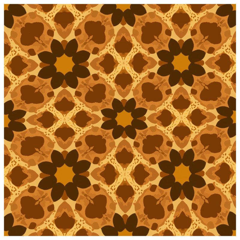 Tapis de bain brun à motif kaléidoscope, L 34 po x L 21 po