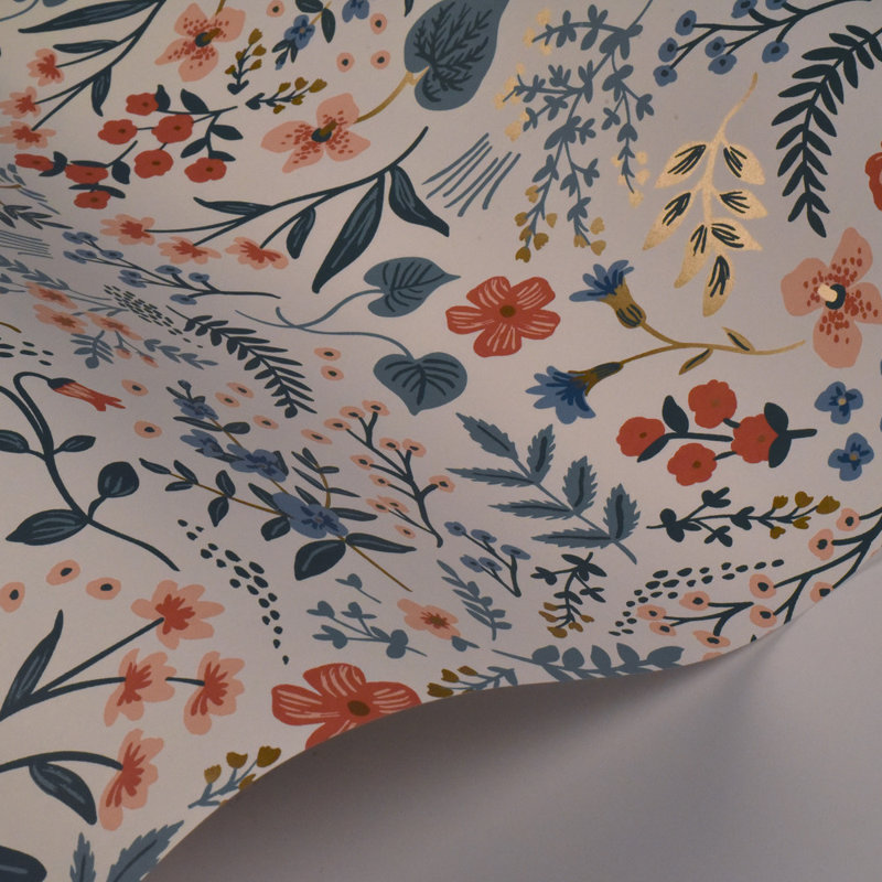 Wildwood 27' L x 27" W Wallpaper, Beige/Coral