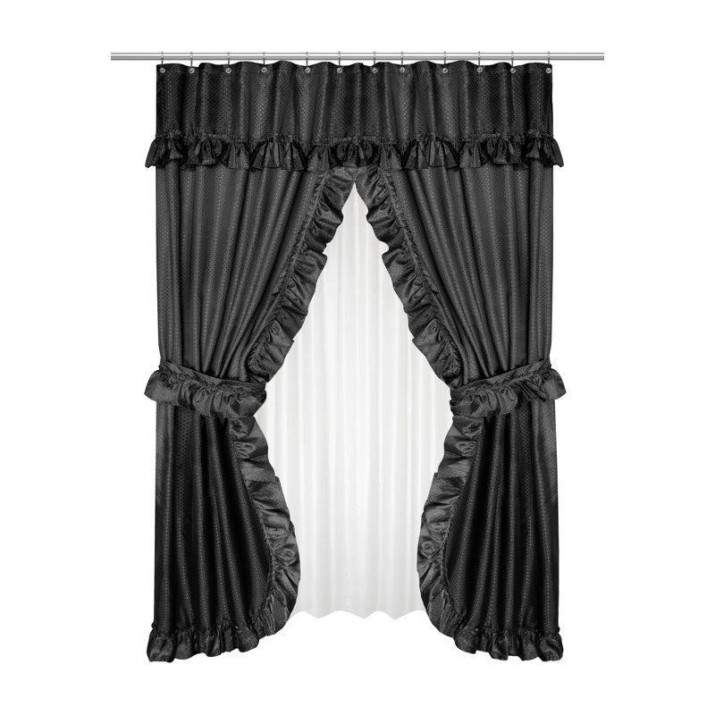 Rideau de douche simple Lachlan, Noir