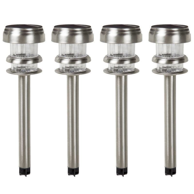Stainless Steel Solar LED Pathway Light Pack with Dusk to Dawn