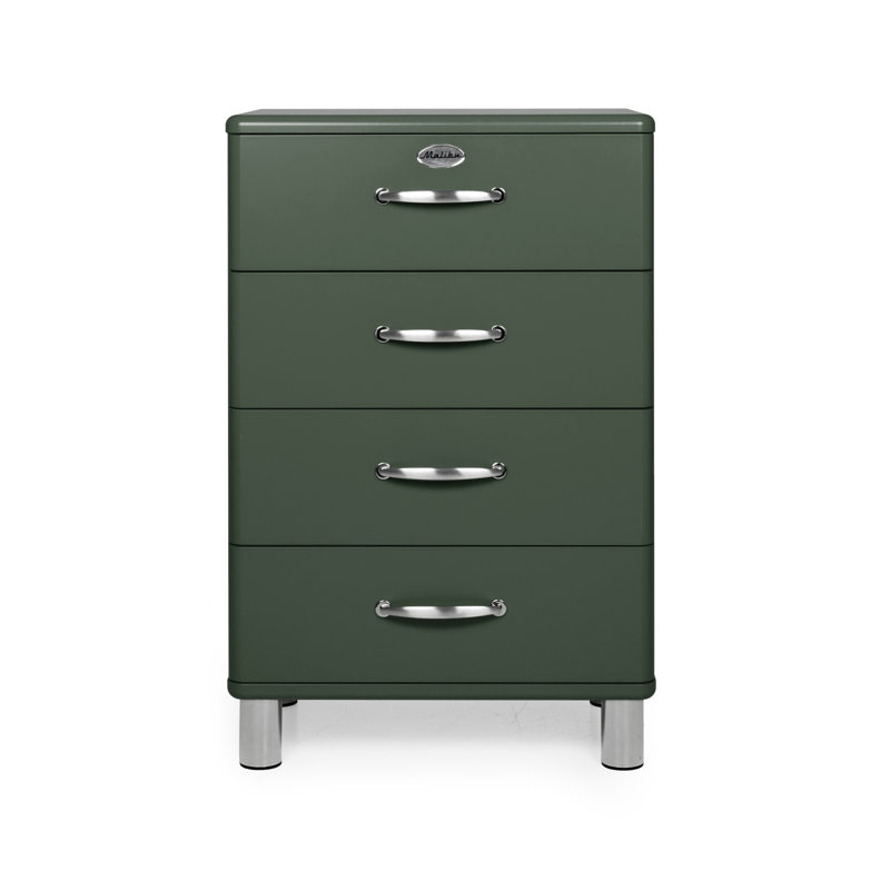 Commode 4 tiroirs Malibu, Vert foncé