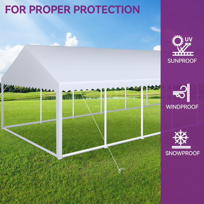 Heavy Duty Galvanized Steel Dome Canopy, 40 ft. W x 20 ft. D