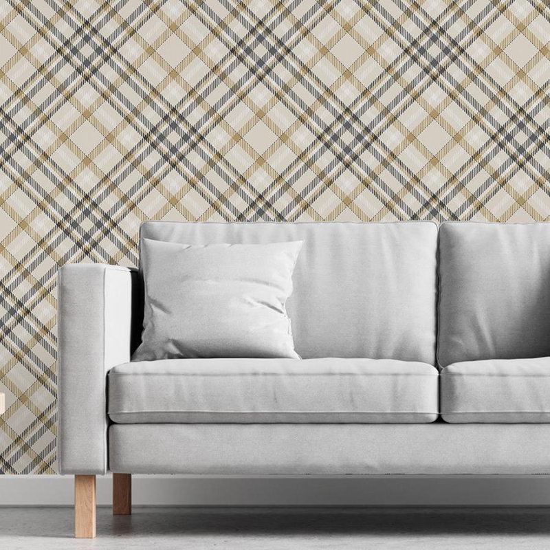 Vertical Plaid Peel & Stick Wallpaper N06229