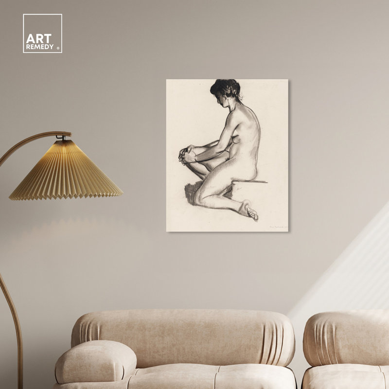 Femme nue sur toile, figure féminine classique par Art Remedy, Toile tendue, H 30 po x l 24 po