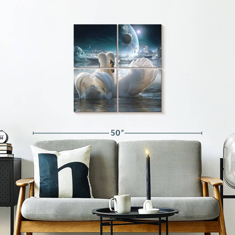 Brampt Celestial Swans, 26" H x 26" W