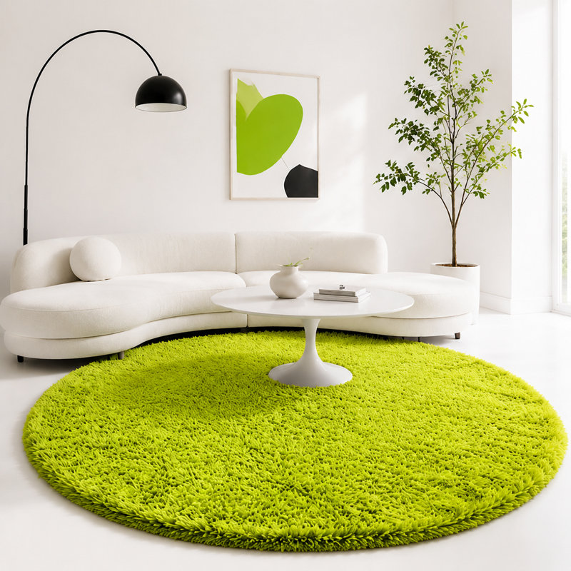 Plush Round Area Rug, Soft Fuzzy Shag Rug for Bedroom Living Room Balcony, Fluffy Carpet for Home Decor, Non-Slip Cozy Decorative Rug.