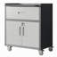 Armoire à outils en métal robuste et durable pour le garage avec roues - Armoire de rangement mobile robuste avec 1 tiroir et 2 portes verrouillables, armoire de rangement à outils roulante-1888781054