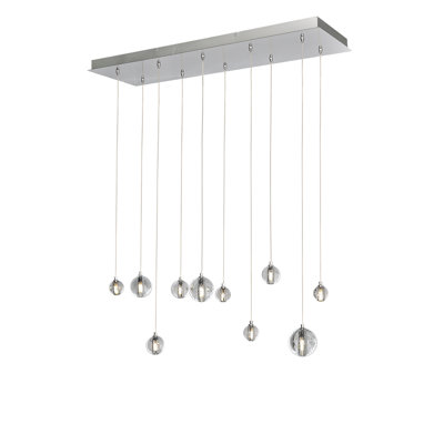 Luminaire suspendu sphère 10 lumières grappe Mabe