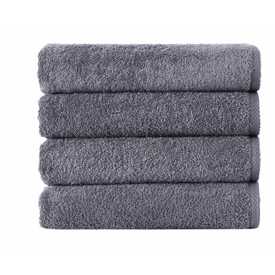 Ultimate Plush Cotton Bath Towels - Thick, Absorbent, 4-Piece Set, 24x48 Inches, Grey