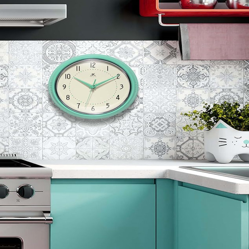 Infinity Instruments LTD. Rétro horloge murale de cuisine Mid Century