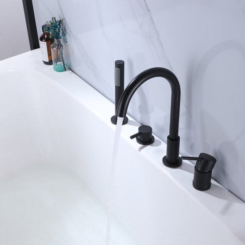Robinet de baignoire romaine à poignées doubles pour fixation sur plan