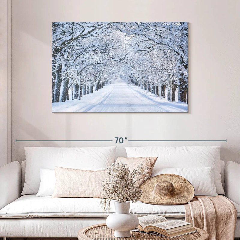 Harnek Snowy Alley Trees, 30" H x 45" W