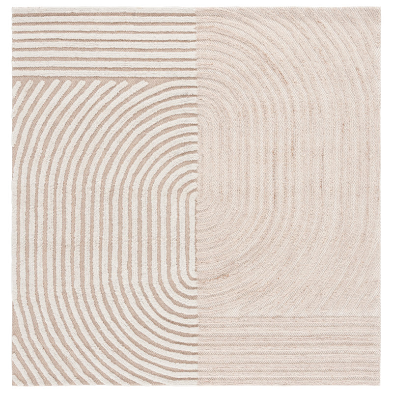 Fateha Southampton Hand Tufted Performance Abstract Rug, Square 6'