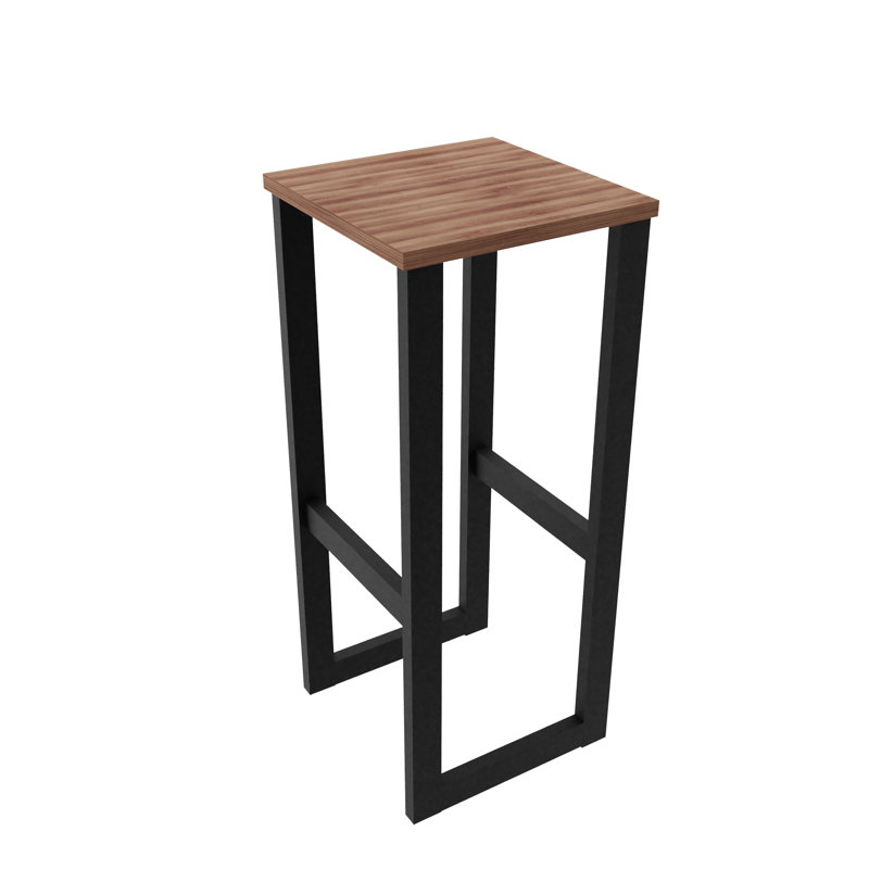 Akosha Counter Stool with Metal Frame, Walnut, Short Stool 22” Seat Height