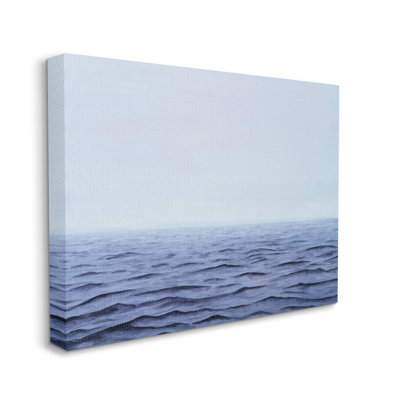Stupell Industries Vast Ocean Horizon Soothing Blue Water Waves By Michael Willett - Floater Frame Graphic Art On Canva In Wrapped Canvas