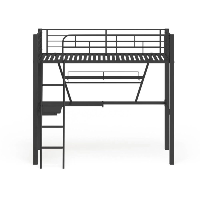 Guilliams Twin Loft Bed with Desk and Shelf
