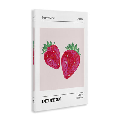 Intuition Phrase Strawberries Canvas, design by LSR Design Studio