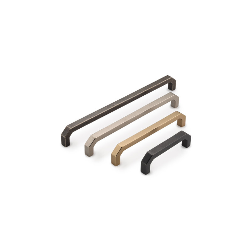 Modern Black Solid Brass Cabinet Pull Bar with Mounting Hardware