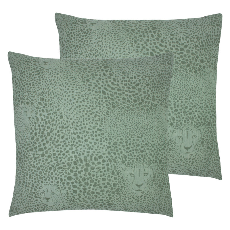 Geometric Square Throw Cushion, Sage