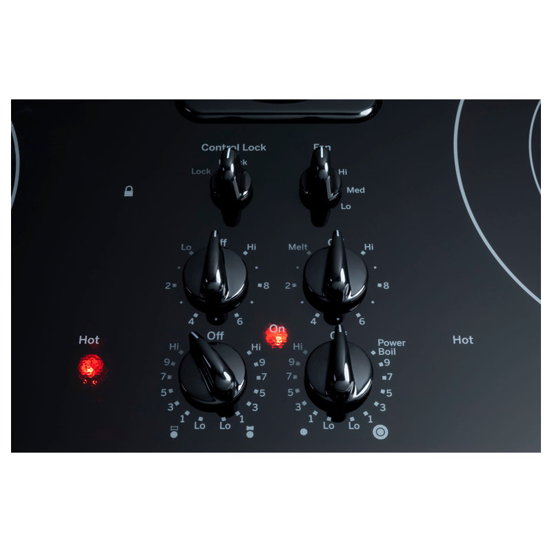 Downdraft Electric Cooktop, Black, Black